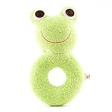 パイル ニギニギ がらがら かえる 日本製 シシュノン 13cm グリーン