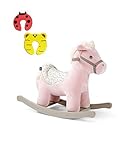 Mamas & Papas Girls Pink Rocking Horse - Livy - Suitable From 12 Months- Incs 2 Safety Doorstoppers 