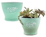 スリーキューブ 植木鉢、テラコッタ 暮らし良い品 テラコッタ 植木鉢 コニカルポット S お買い得 59897 グリーン 奥行9×高さ11.5×幅11.5cm 2個セット