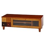 不二貿易 桐製 リビングボード リバティ レフト 幅89cm カラフル 40028