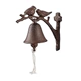 High Quality Cast Iron 2 Birds on Bell In Antique Brown Finish