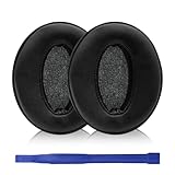 Adhiper HD450BT イヤーパッド交換用ヘッドフォンパッド イヤーパッド イヤークッション イヤーマフ Sennheiser ゼンハイザーHD4.50BT HD4.30 HD4.40 HD350BT HD400S HD458BT HD300ヘッドセットに対応ヘッドフォンパッド （ブラック/プロテインレザー）