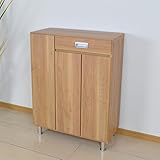 靴箱 幅75 シューズボックス 玄関収納 下駄箱 ロータイプ LEDライト AYU-3-288-F (ライトブラウン)