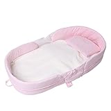 Labebe 赤ちゃん用 簡易ベッド 折りたたみ ピンク