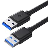 USB3.0ケーブル USB3.0 A-A型ケーブル プラグアンドプレイ 高速データ転送 1m ブラック 互換ハードディスク テレビボックス カメラ プリンタなど
