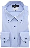 [タカキュー] ドレスシャツ 綿113% 長袖シャツ メンズ 青 綿100% ノーアイロン スタンダードフィット ボタンダウン長袖シャツ 110213933404323