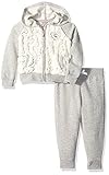 Juicy Couture Baby Girls' 2 Piece Fleece Hooded Jacket with Faux Fur and Pant Set Gray 18 Months [並行