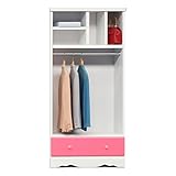 アルファタカバ 姫系チェスト&ハンガーラック キラキラ取っ手がついて使いやすい ジュノン80cm幅F型ピンク クリスタルピンク