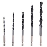 5ピース/セット1/4 "六角シャンク木材hcsドリルビットセット耐久性クイックチェンジ金属ツール4/5/6/8/10ミリメートル高品質