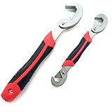 万能 レンチ 大小2本セット ゴムグリップ 配管工事に (2本セット)