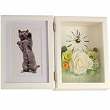 Azurosa(アズローザ) フォトフレーム プリザーブドフラワー 時計 ギフト バラ アジサイ グリーン