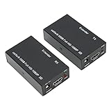 HD AV エクステンダー、HDMI FHD 3D 1080P 60Hz マルチメディア エクステンダー用、24AWG CAT5e / 6 / 7 信号増幅器から RJ45 ネットワーク ポート 60m シングル ネットワーク ケーブル ビデオ エクステンダー、金属ケース