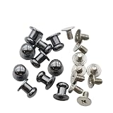 KUKU工房 ネジ式 ギボシ レザークラフト向け 頭径6mm 10個セット (ガンメタブラック)