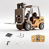 ミニ合金フォークリフト RCカー 1/64スケール 電動リモコン車 スマホAPP操作/リモコン操作 2.4GHz 充電式 昇降可能 子供プレゼント デスクトップ建設模型 玩具 車両模型 ギフト