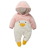 エルフ ベビー(Fairy Baby)ペンギン着ぐるみ ベビーロンパース フード付アウター防寒着 前開き 66cm ピンク