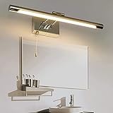 LED ブラケットライト 洗面ライト 北欧 玄関灯 洗面台 照明 プルスイッチ Led トイレ 照明器具 浴室照明用壁ランプ (Color : Silver, Size : 8w/420mm)