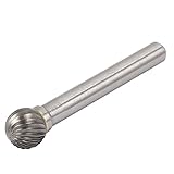 uxcell　ヤスリ　ロータリーファイル　カッター　シングルカット　ボール　グレー　ラウンドシャンク　6mm ダイヤ　10mm直径