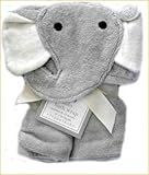 フード付きバスタオル　湯上りタオル 　ベビー用品＝タオル　フード付きバスタオル＝アフガン　おくるみ アニマルフード　掛け物　タオルケット＝出産祝いやギフトにもどうぞ (グレーゾー)