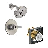 Delta Delta KSDTR-T14259-SS Trinsic Shower Kit Pressure-Balance Single-Function Cartridge, Brillianc