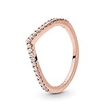 (O) - Pandora Women's Ring Shimmering Rose 186316CZ Stacker