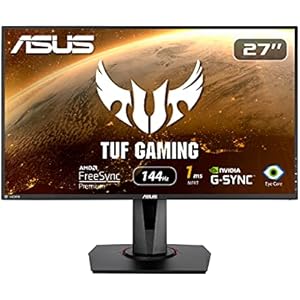 ASUS ゲーミングモニター 27インチ VG278Q (1ms/144HZ/HDMI/DP/DVI/スリムベゼル/G-SYNC™対応/FreeSync対応/フリッカーフリー/昇降ピボット/VESA)