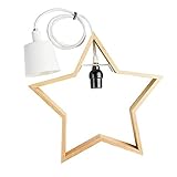 Zoarlan ウッド ペンダントライト 引掛けシーリング式 照明器具 星型 口金E26 木製 天井照明 間接照明 北欧風 電球別売り