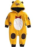[Vaenait Baby]100%綿ベビー服ロンパースつなぎ肌着カバーオールフード付きHoody Tie Tiger L