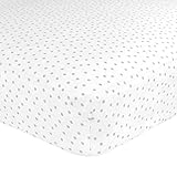 Just Born Cotton Fitted Crib Sheet, Grey Gramercy Dot by Just Born
