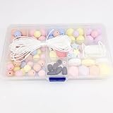 Mamimami Home 赤ちゃんの おしゃぶり 歯固め 噛がため 玩具 DIY アクセサリー ゼント 安全素材 BPAフリー シリコーンビーズ ダミークリップ 手作り ママ 看護ネックレス 出産祝