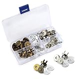 prendre マグネットホック 20セット 14mm 18mm シルバー ブロンズ ハンドメイド DIY クラフト 差し込み式 縫い付け不要 パーツ PR-MAGNETICHOOK