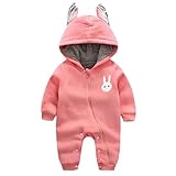 Burning Go ロンパース ベビー服赤ちゃん着ぐるみ ロンパース 兎耳 フード付き カバーオール ベビー用 男女兼用 春 秋 冬