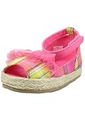 ピンク格子柄and Ruffle Peep Toe Espadrille幼児ガールズベビー靴by Baby Deer カラー: ピンク