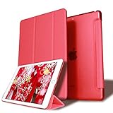PIXEL.(ピクセル.) iPad 10.2インチ ケース 軽量・薄型・ハードタイプのスマートカバー ケース 三つ折り保護カバー クリアバックケース 自立スタンド・オートスリープ機能 iPad 2021/20/19年 iPad9/iPad8/iPad7[iPad 10.2インチ：A2602 A2604 A2603 A2605 A2270 A2428 A2429 A2430 A2197 A2200 A2198]（対応機種：iPad 10.2inch 第9/8/7世代）（レッド）