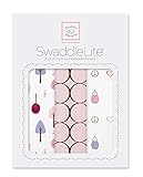 SwaddleDesigns SwaddleLite, Set of 3 Marquisette Swaddle Blankets, Premium Cotton Muslin, Pastel Pin