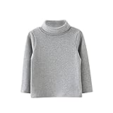 Karchi 子供服 高襟 ボトムシャツ 長袖 しっかり 無地 鮮やか 素敵 色物 ハイクオリティー 女の子 男の子 秋冬 シンプル しっかり 冷房対策 無地 洗練 長袖 ジュニア 学生服 (86, 