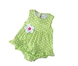CHOUeTTe ベビー服 ロンパース 新生児～1歳6か月まで フレア 花 女の子 前開き ノースリーブ 夏 綿100% 可愛い リボン付き 出産祝い 誕生日プレゼントにもどうぞ 柄色サイズ多数 オリ