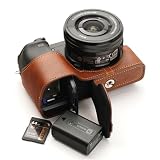 [恵＼イーサン] TP Original SONY α6400/α6100 専用 オープナブルタイプ ハンドメイド本革 ボディケース 互換 電池交換便利 底面開閉 ハンドメイド本革ハーフカメラケースバッグカバー (ブラウン)