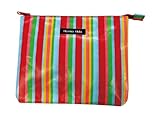 ハンナフラ(Hanna Hula) フラットポーチ レッドストライプ
