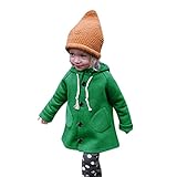 女の子 子供服 Karchi ロングコート可愛い　耳のフード付き　ジャケット　 ベスト　子供誕生日　出産祝いプレゼント　入園式着 卒園式着　誕生日着　お出かけ (80, グリーン)