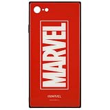 グルマンディーズ 〈MARVEL〉 iPhone8/7(4.7インチ)対応スクエアガラスケース ロゴ・レッド mv-130a