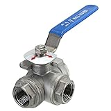 ILS - DN15 G1/2inch Female Thread 3-Way L-Port Stainless Steel Ball Valve