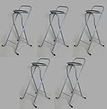 5脚セット　カウンターチェア　ブラック　折りたたみ　背付 hd-038-5