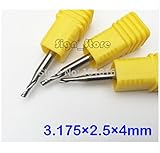3 ピース 3.175 × 2.5 × 4 ミリメートル シングル フルート金属アルミニウム cnc ビット フライス工具カッター タングステン超硬エンド ミル アルミ切削工具