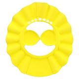 シャンプーハット　耳のシールド付き 子供用　バス用帽子　サイズ調整可能　　シャワー防水帽子　　 (イエロー)