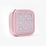 PANCY 化粧ポーチ コスメポーチ 小物入れ 防水 PUレザー 大容量 可愛い ねこ柄 おしゃれ(ピンク)