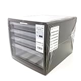 カインズ(CAINZ) レターケース 4段 浅型3段 深型1段 幅27.7cm 奥行33.6cm 高さ25.6cm ブラウン 引き出し 書類トレー 書類整理 小物 収納 文具用品