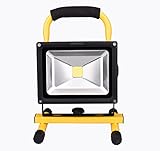 充電式LED投光器 AC/DC 20W ポーペ(POOPEE) ポータブル式 屋外照明 バッテリー内蔵式 広角 昼白色 ホワイト 夜釣り 防水防塵 フラッドライト