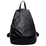 【Rapid Ship】レディースバッグ リュック デイパック ユニセックス バッグ　レディース トライアングルリュック PUレザー (ブラック)