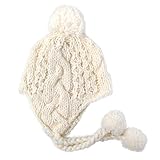 (コネクトエム) connect M ベビー帽子 あらんにっと ポンポン ニット帽 赤ちゃん かわいい 人気 (ほわいと)