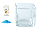 花市場直送便 ミニチュアガラス クリオネ & カラーサンド ブルー & 植え込み用グラス ニューブロックS